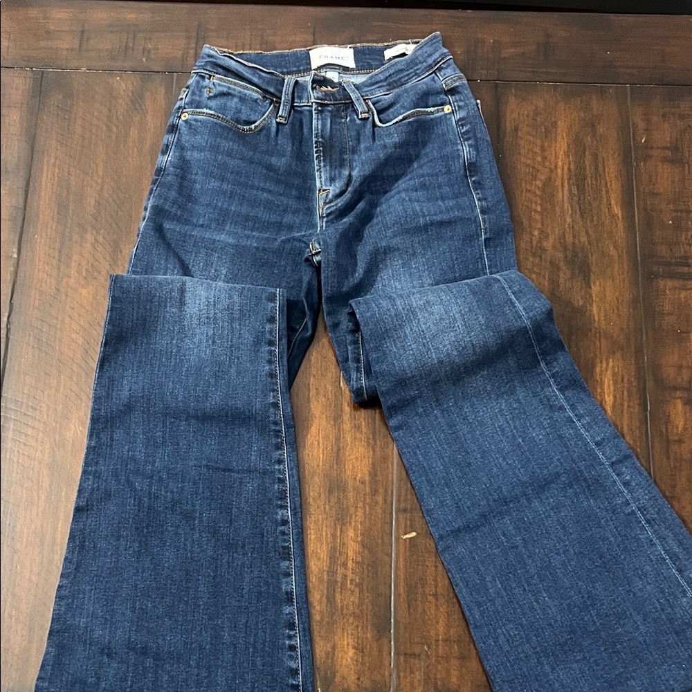 Frame Denim Indigo Wide Leg Jeans